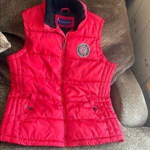 Red Puffer Vest with Logo